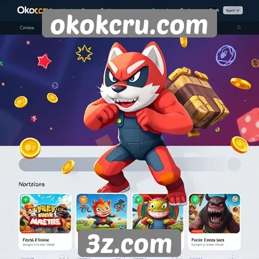 Recursos e funcionalidades do site okokcru.com